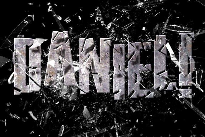 Smashed Glass Text Design